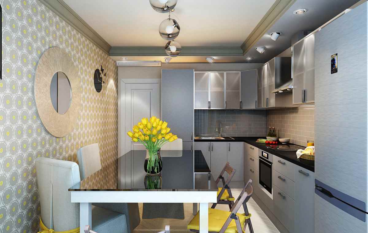 the idea of a beautiful kitchen design 12 sq.m