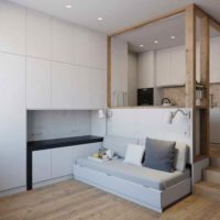 variante d'un studio intérieur lumineux photo 20 m²