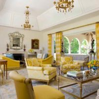 idea of using unusual yellow color in room design picture