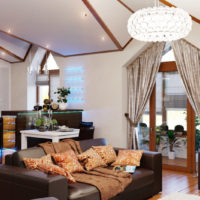 kitchen combined with a balcony design