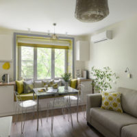 modern design kitchen combined with a balcony