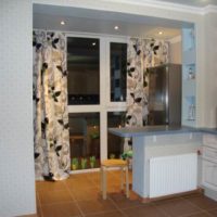 an increase in the kitchen due to the balcony