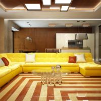 the idea of using light yellow in the interior of the room photo