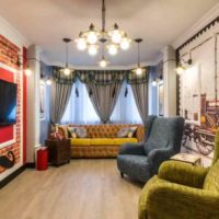 idea of a bright living room interior 15 sq.m photo