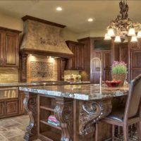 version of the bright interior of the kitchen in a classic style picture