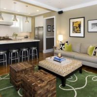 idea of an unusual style of a living room 15 sq.m picture