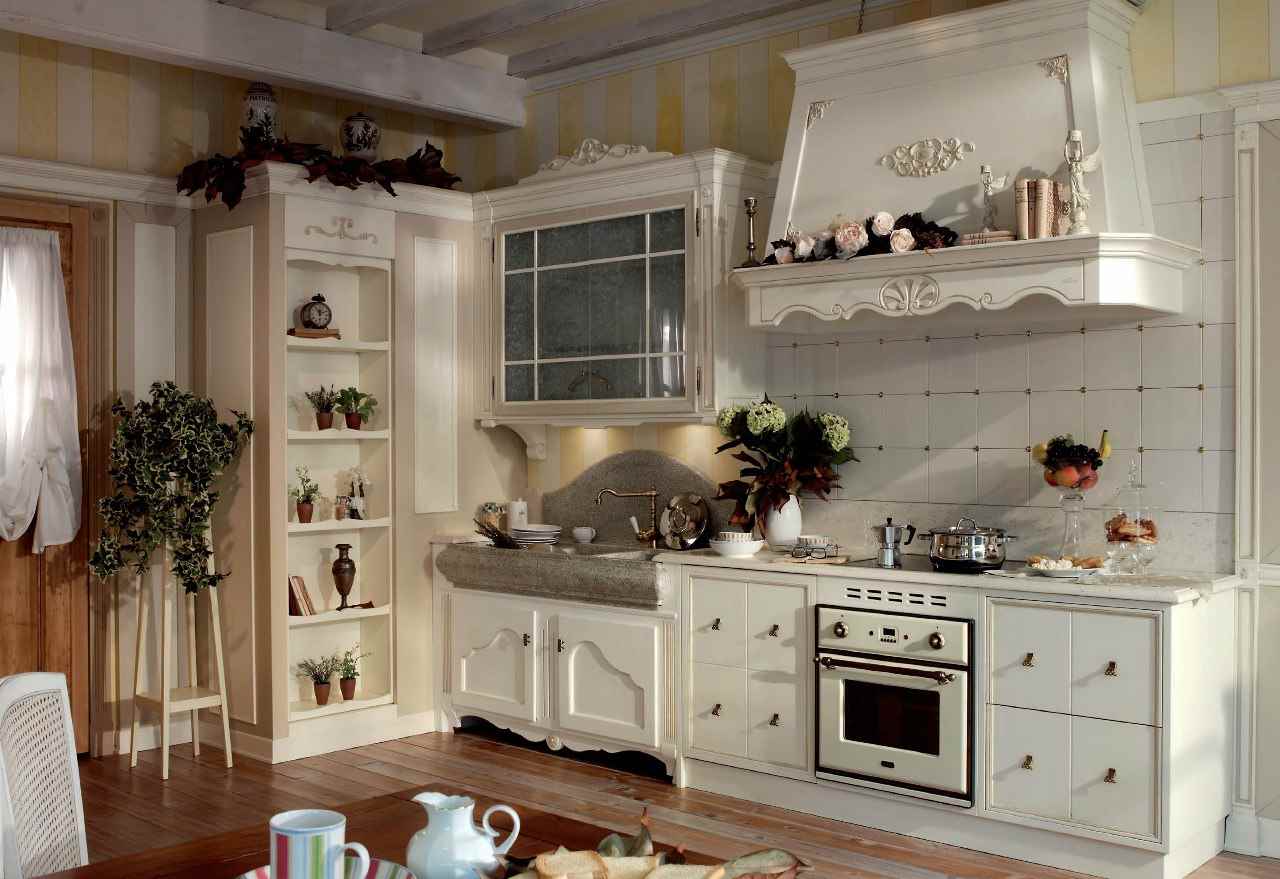 The idea of a bright kitchen design in a country house