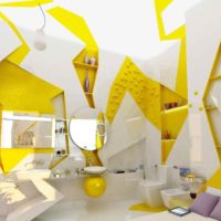the idea of using bright yellow in the interior of the apartment picture