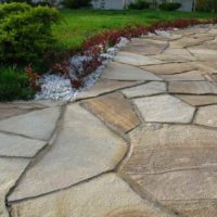 the idea of using bright garden paths in landscaping picture