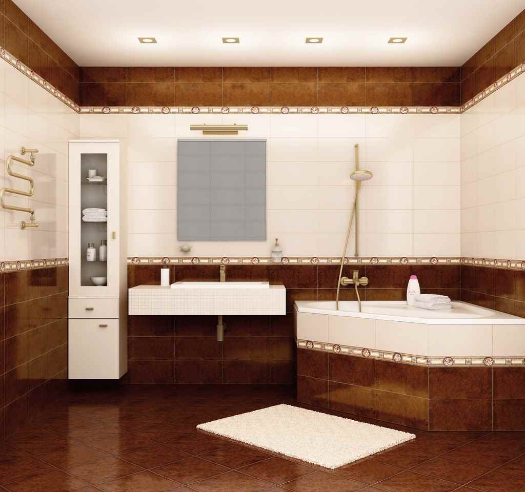 idea of a bright interior laying tiles in the bathroom