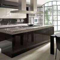 the idea of an unusual design of the kitchen in a classic style picture