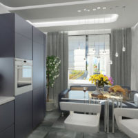 conception de cuisine avec fenêtre de style hi-tech