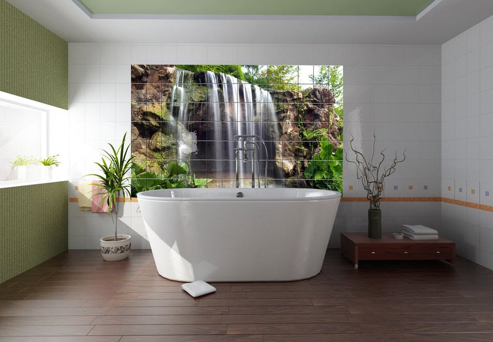 3D tile design in the bathroom