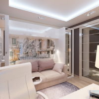 salon chambre dans un studio de 45 m2