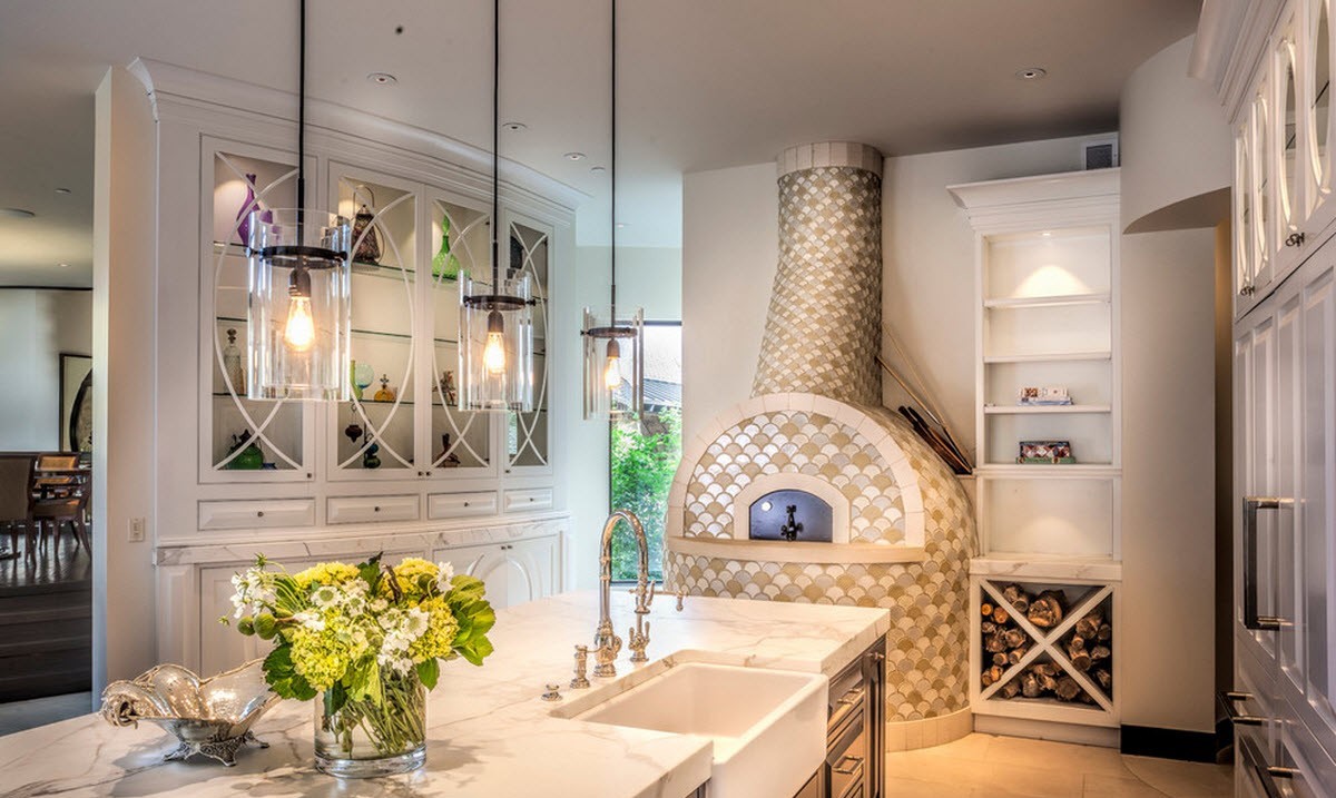 cuisinière imitation dans une cuisine de pays