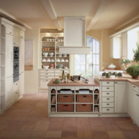 photo de conception de cuisine de style campagnard