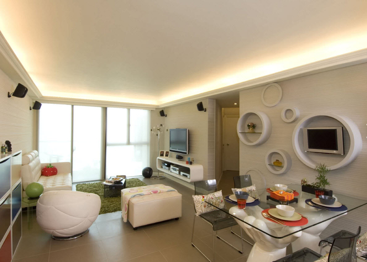 intérieur de la salle rectangulaire