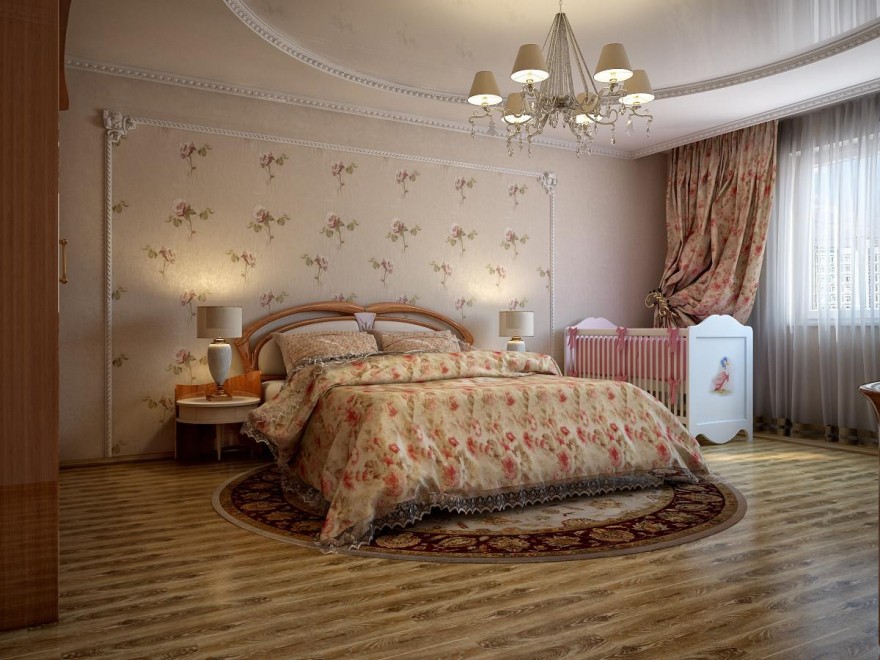 bedroom interior with crib