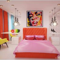 the idea of an unusual interior apartment in the style of pop art picture