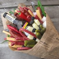 Making a bouquet for a gift to a man