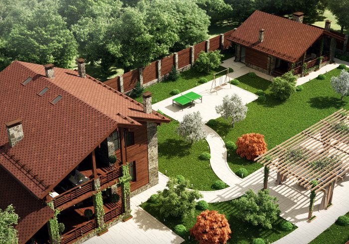 An example of the layout of a summer cottage area of 6 acres