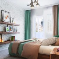 Couleurs sombres contrastées à l'intérieur de la chambre 12 m²