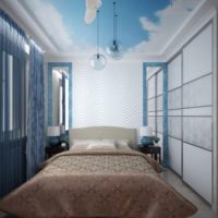 Couleurs crème et bleue dans le décor de la chambre à coucher 12 carrés