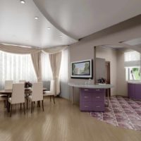 exemple d'un style inhabituel du plafond de la photo de la cuisine