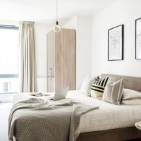 Natural light in the bedroom interior