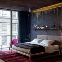 Chambre de style loft sombre