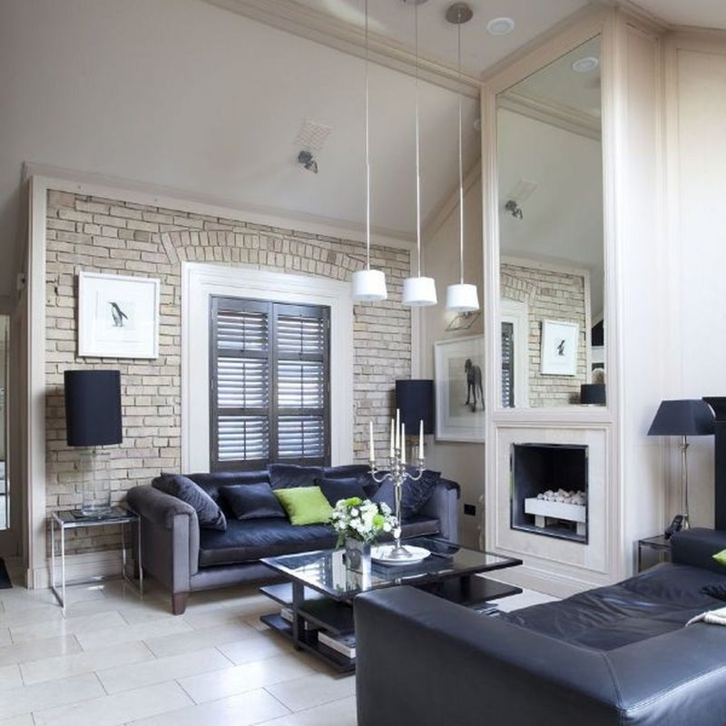 Loft style men's living room interior