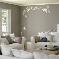 Pastel shades in the bedroom interior