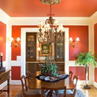 Éclairage du salon en orange