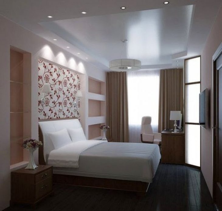 Lighting spotlights bedroom in Khrushchev