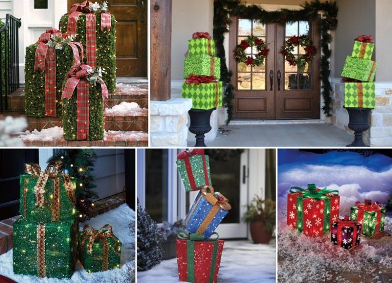 Décoration d'une maison de campagne avec des coffrets cadeaux
