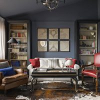 Couleurs sombres dans un salon de style classique