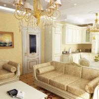 Lustres en cristal pour éclairer la cuisine-salon