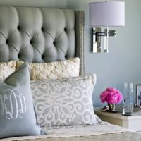 Beautiful pillows on the bed in the bedroom