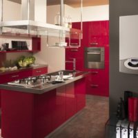 Îlot de cuisine avec cuisinière à gaz