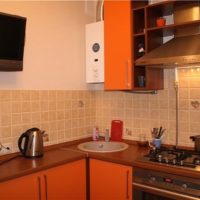 Chaudière à gaz sur évier d'angle