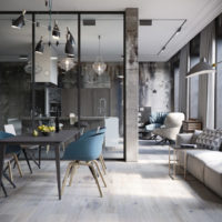 Salon moderne dans les tons de gris