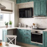 Cuisine provençale aux façades en bois