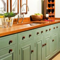 kitchen furniture with wooden handles