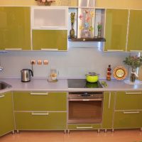 kitchen furniture with facades in aluminum frame