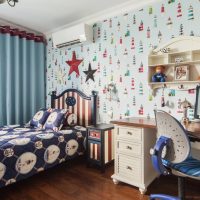 Paper wallpaper on the wall of a children's room
