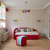 Red furniture in the girls bedroom