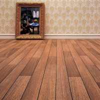 Parquet flooring pattern with railing