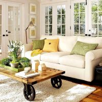 Warehouse trolley as a coffee table