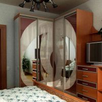 TV dans la chambre d'une maison à panneaux