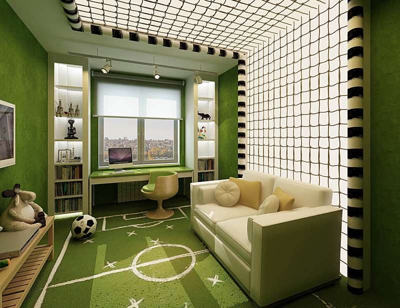 Sports style kids room interior